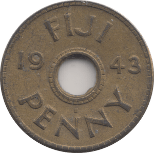 1943 FIJI PENNY - MEDALS & MEDALLIONS - Cambridgeshire Coins