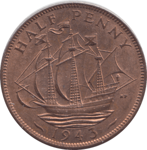 1943 HALF PENNY ( UNC ) - HALFPENNY - Cambridgeshire Coins