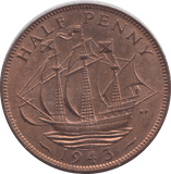 1943 HALF PENNY ( UNC ) - HALFPENNY - Cambridgeshire Coins