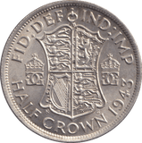 1943 HALFCROWN ( UNC ) - WORLD COINS - Cambridgeshire Coins
