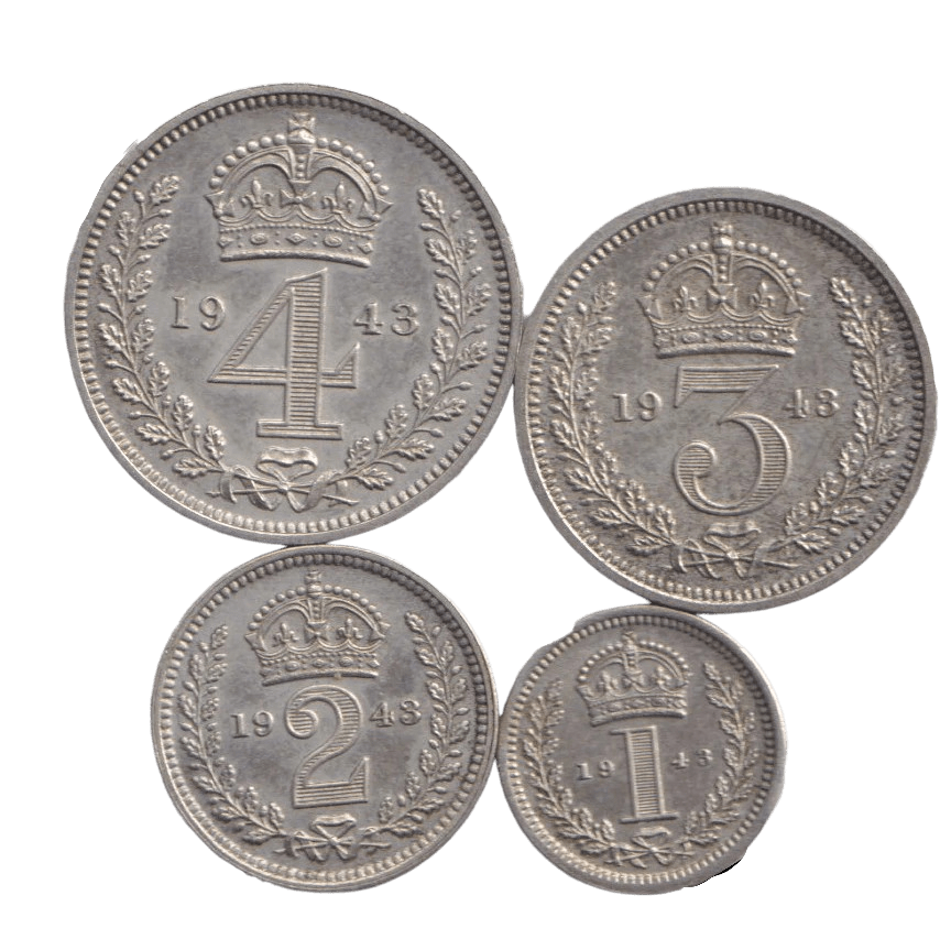 1943 MAUNDY SET GEORGE VI - Maundy Set - Cambridgeshire Coins