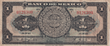 1943 MEXICO 1 PESO BANKNOTE REF-1663 - WORLD BANKNOTES - Cambridgeshire Coins