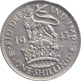 1943 SHILLING ( EF ) ENGLISH - SHILLING - Cambridgeshire Coins