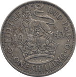 1943 SHILLING ( GVF ) - SHILLING - Cambridgeshire Coins