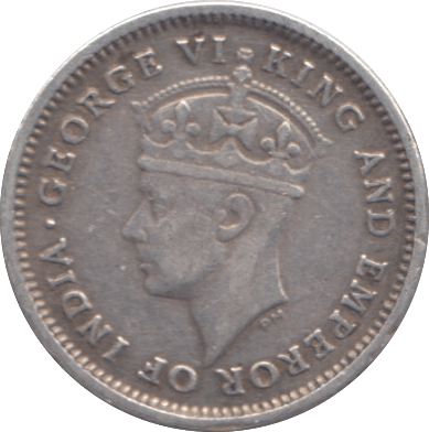1943 SILVER FOURPENCE BRITISH INDIA - SILVER WORLD COINS - Cambridgeshire Coins