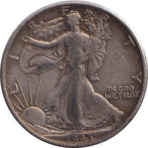 1943 SILVER HALF DOLLAR USA - SILVER WORLD COINS - Cambridgeshire Coins