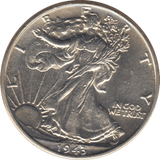 1943 SILVER HALF DOLLAR USA - SILVER WORLD COINS - Cambridgeshire Coins