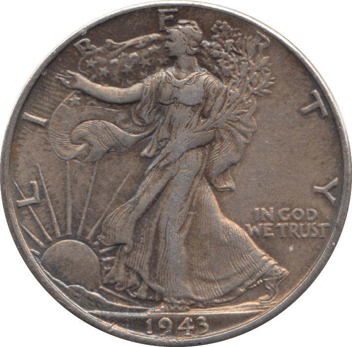 1943 SILVER HALF DOLLAR USA - SILVER WORLD COINS - Cambridgeshire Coins