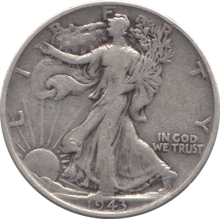 1943 SILVER HALF DOLLAR USA - SILVER WORLD COINS - Cambridgeshire Coins