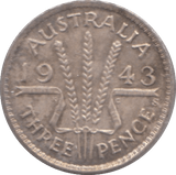 1943 SILVER THREEPENCE AUSTRALIA - SILVER WORLD COINS - Cambridgeshire Coins