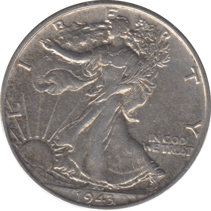 1943 SILVER USA HALF DOLLAR - SILVER WORLD COINS - Cambridgeshire Coins
