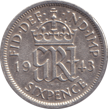 1943 SIXPENCE ( EF ) - SIXPENCE - Cambridgeshire Coins