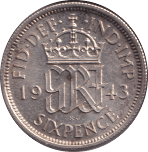 1943 SIXPENCE ( EF ) - SIXPENCE - Cambridgeshire Coins