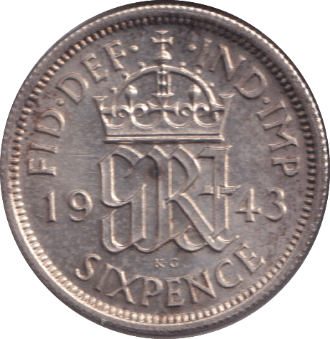 1943 SIXPENCE ( EF ) - SIXPENCE - Cambridgeshire Coins