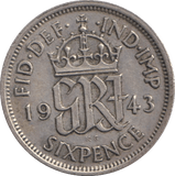 1943 SIXPENCE ( FINE ) - SIXPENCE - Cambridgeshire Coins