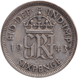 1943 SIXPENCE ( GF ) - SIXPENCE - Cambridgeshire Coins