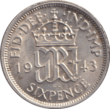 1943 SIXPENCE ( UNC ) - SIXPENCE - Cambridgeshire Coins