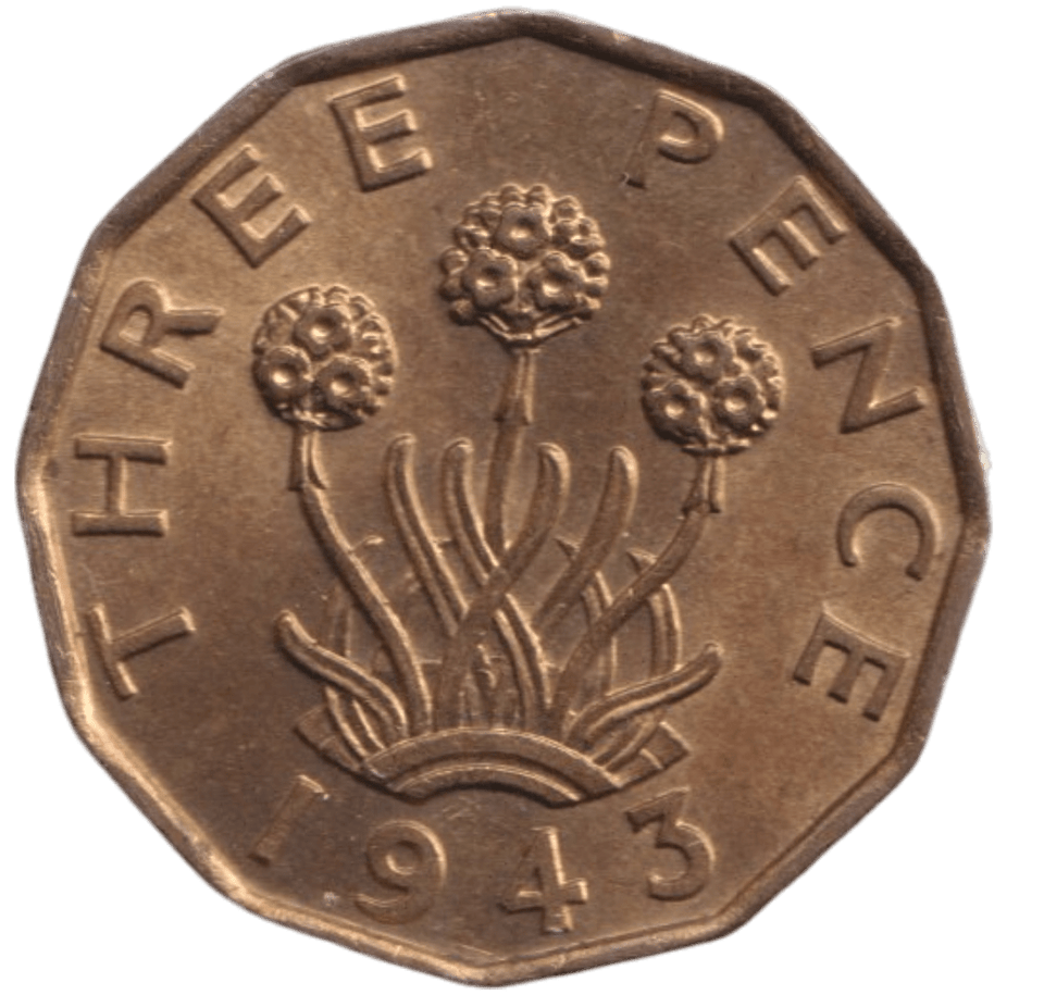1943 THREEPENCE ( BU ) - THREEPENCE - Cambridgeshire Coins