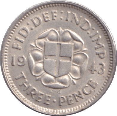 1943 THREEPENCE ( UNC ) - Threepence - Cambridgeshire Coins