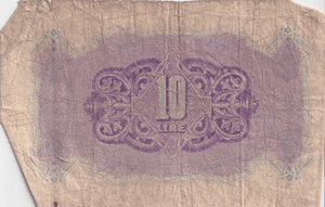 1943 TRIPOLITANIA 10 LIRE BANKNOTE REF-1696 - WORLD BANKNOTES - Cambridgeshire Coins