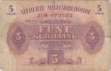 1944 AUSTRIAN ALLIED MILITARY BANKNOTE 5 SCHILLING REF 955 - World Banknotes - Cambridgeshire Coins
