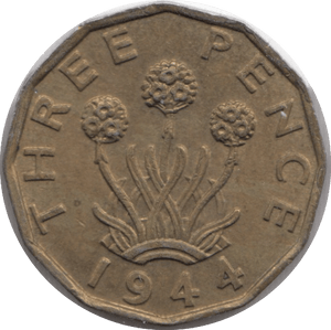 1944 BRASS THREEPENCE ( UNC ) - THREEPENCE - Cambridgeshire Coins