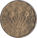 1944 BRASS THREEPENCE ( UNC ) - THREEPENCE - Cambridgeshire Coins