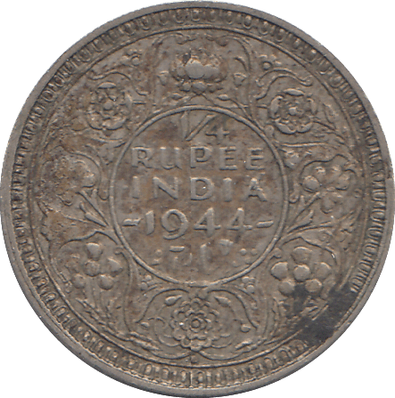 1944 INDIA QUARTER RUPEE - WORLD COINS - Cambridgeshire Coins