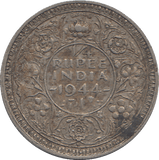 1944 INDIA QUARTER RUPEE - WORLD COINS - Cambridgeshire Coins