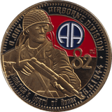 1944 MEDALLION D-DAY ENAMELLED 82ND AIRBORNE - MEDALS & MEDALLIONS - Cambridgeshire Coins