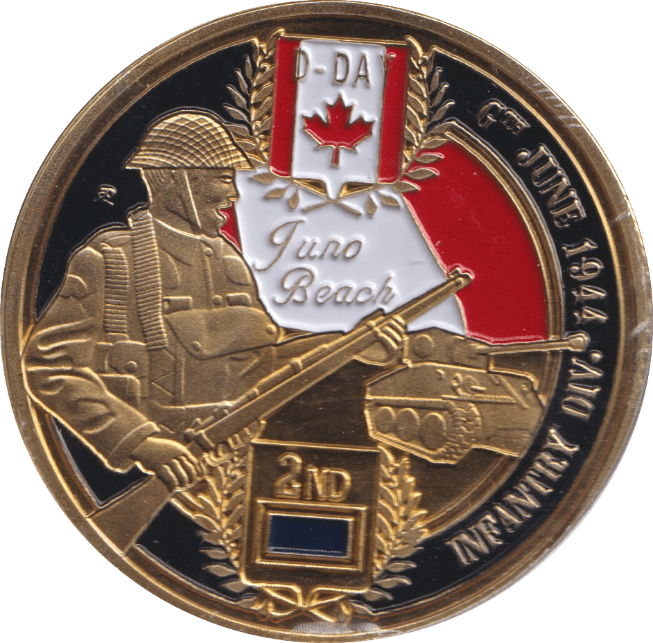 1944 MEDALLION D-DAY ENAMELLED GOLD BEACH BRITISH FORCES - MEDALS & MEDALLIONS - Cambridgeshire Coins