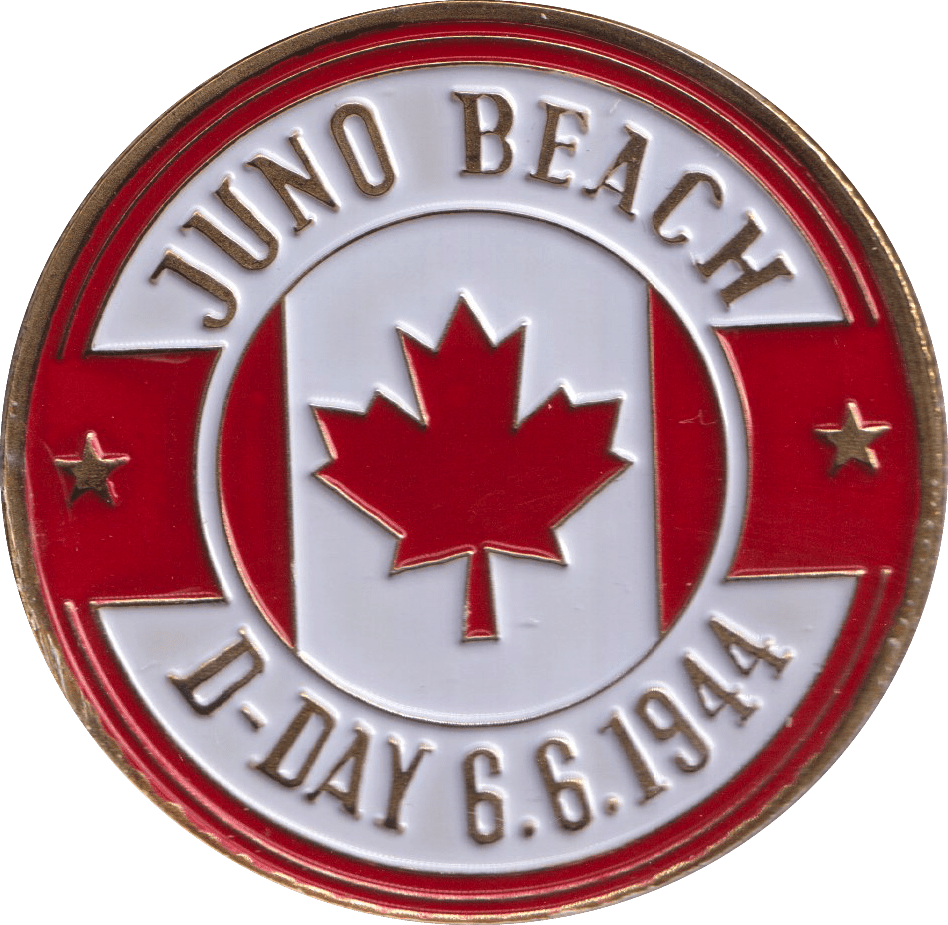 1944 MEDALLION D-DAY ENAMELLED JUNO BEACH CANADIAN FORCES - MEDALS & MEDALLIONS - Cambridgeshire Coins