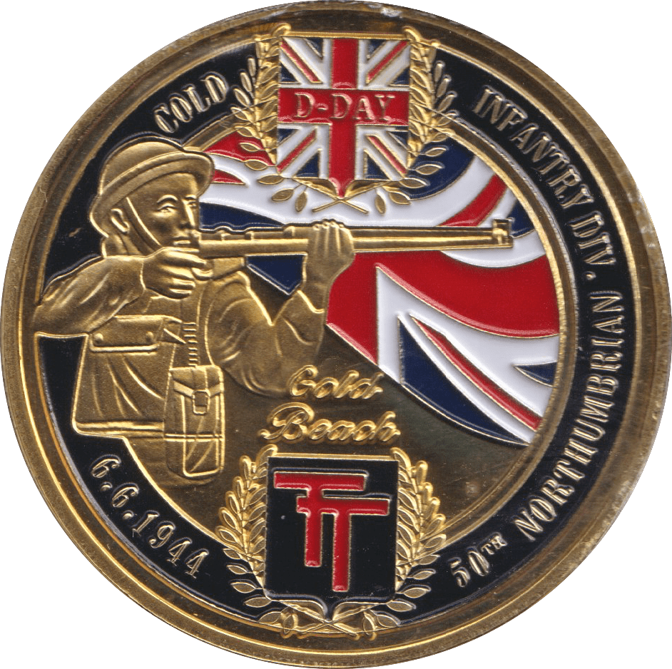1944 MEDALLION D-DAY ENAMELLED SWORD BEACH - MEDALS & MEDALLIONS - Cambridgeshire Coins