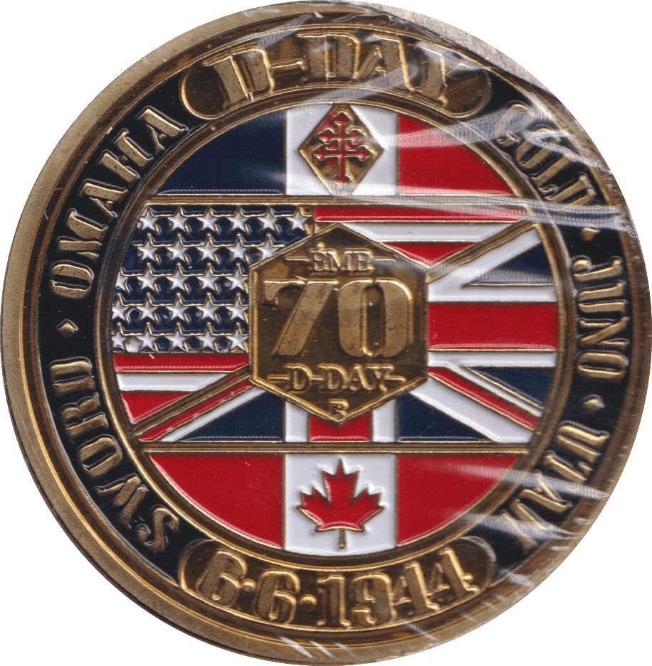 1944 MEDALLION D-DAY ENAMELLED VICTORY ALLIED FORCES - MEDALS & MEDALLIONS - Cambridgeshire Coins