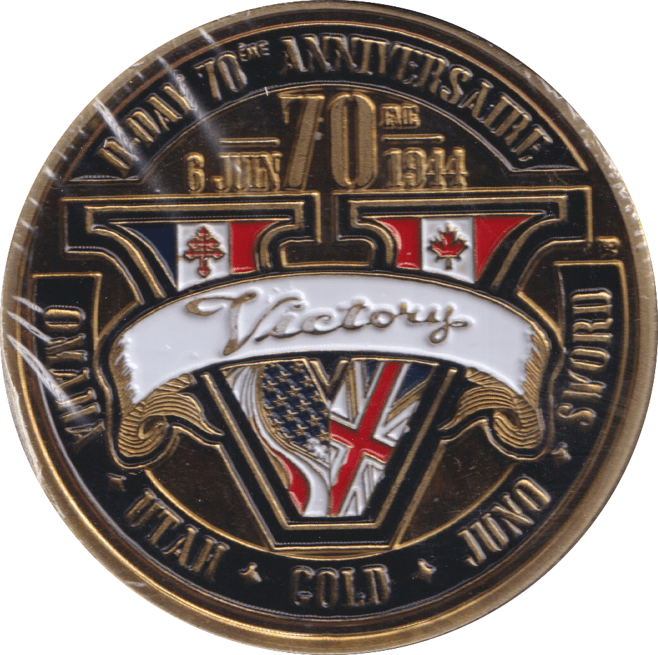 1944 MEDALLION D-DAY ENAMELLED VICTORY ALLIED FORCES - MEDALS & MEDALLIONS - Cambridgeshire Coins