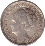 1944 SILVER 25 CENTS NETHERLANDS - SILVER WORLD COINS - Cambridgeshire Coins