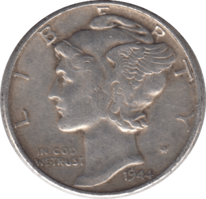 1944 SILVER DIME USA - SILVER WORLD COINS - Cambridgeshire Coins
