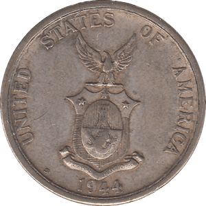 1944 SILVER FIFTY CENTAVOS PHILIPPINES - SILVER WORLD COINS - Cambridgeshire Coins