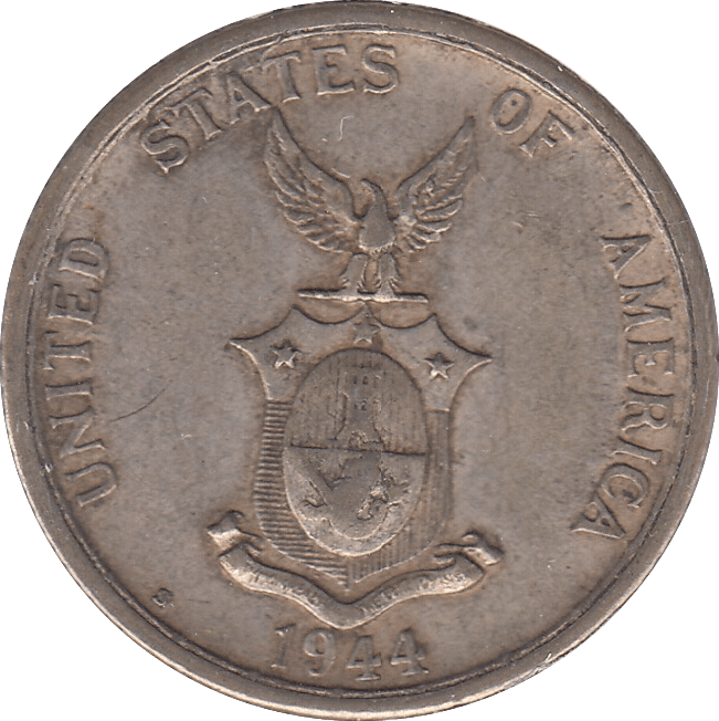 1944 SILVER FIFTY CENTAVOS PHILIPPINES - SILVER WORLD COINS - Cambridgeshire Coins