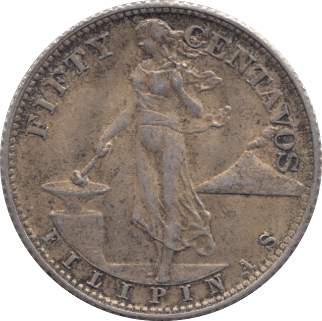 1944 SILVER FIFTY CENTAVOS PHILIPPINES - SILVER WORLD COINS - Cambridgeshire Coins