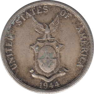 1944 SILVER FIFTY CENTAVOS PHILIPPINES - SILVER WORLD COINS - Cambridgeshire Coins
