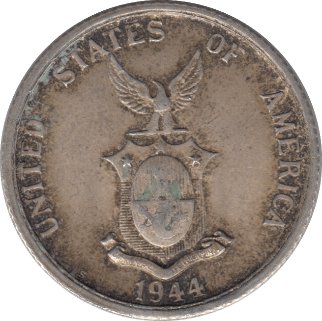 1944 SILVER FIFTY CENTAVOS PHILIPPINES - SILVER WORLD COINS - Cambridgeshire Coins