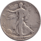 1944 SILVER HALF DOLLAR USA - SILVER WORLD COINS - Cambridgeshire Coins