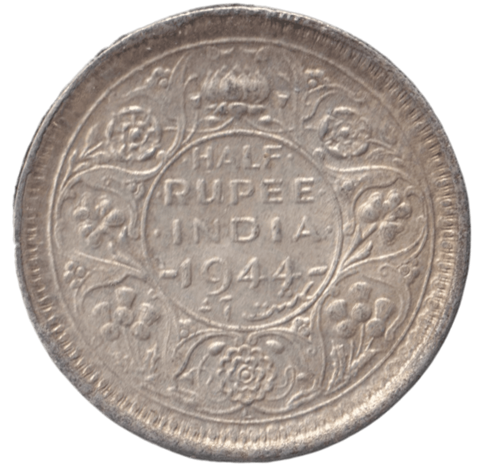 1944 SILVER HALF RUPEES INDIA - SILVER WORLD COINS - Cambridgeshire Coins