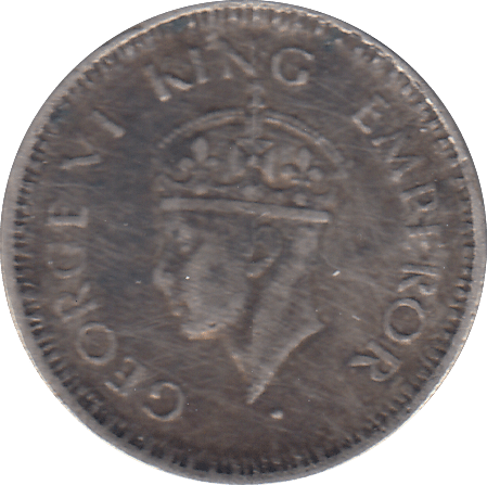 1944 SILVER INDIAN 1/4 RUPEE - SILVER WORLD COINS - Cambridgeshire Coins