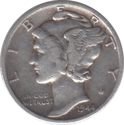 1944 SILVER ONE DIME USA - SILVER WORLD COINS - Cambridgeshire Coins