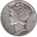 1944 SILVER ONE DIME USA - SILVER WORLD COINS - Cambridgeshire Coins