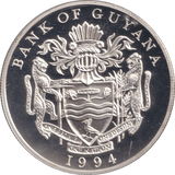 1944 SILVER PROOF FIFTY DOLLARS GUYANA - SILVER WORLD COINS - Cambridgeshire Coins