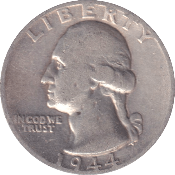 1944 SILVER QUARTER DOLLAR USA - SILVER WORLD COINS - Cambridgeshire Coins