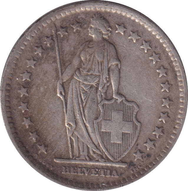 1944 SILVER SWITZERLAND 2 FRANC - SILVER WORLD COINS - Cambridgeshire Coins